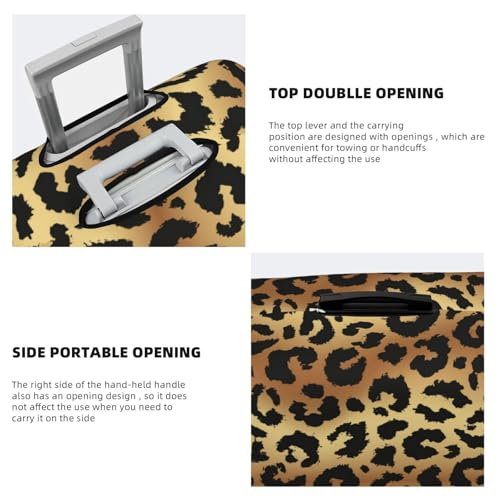 stylish Leopard golden print Travel Luggage Covers - Elasticity Suitcase Covers Protector for Luggage 18-32 Inch4