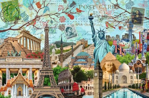 Puzzle 5000 pièces : Carte postale des monuments Ravensburger France - vue 4