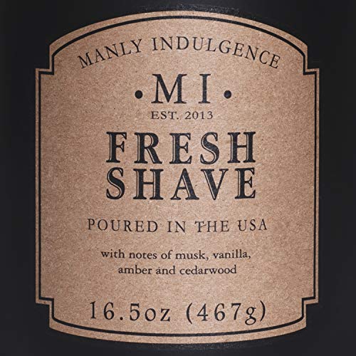 Manly Indulgence Fresh Shave Candle With Notes Of Musk, Vanilla, Amber And Cedarwood (16.5 Oz) #TOP6