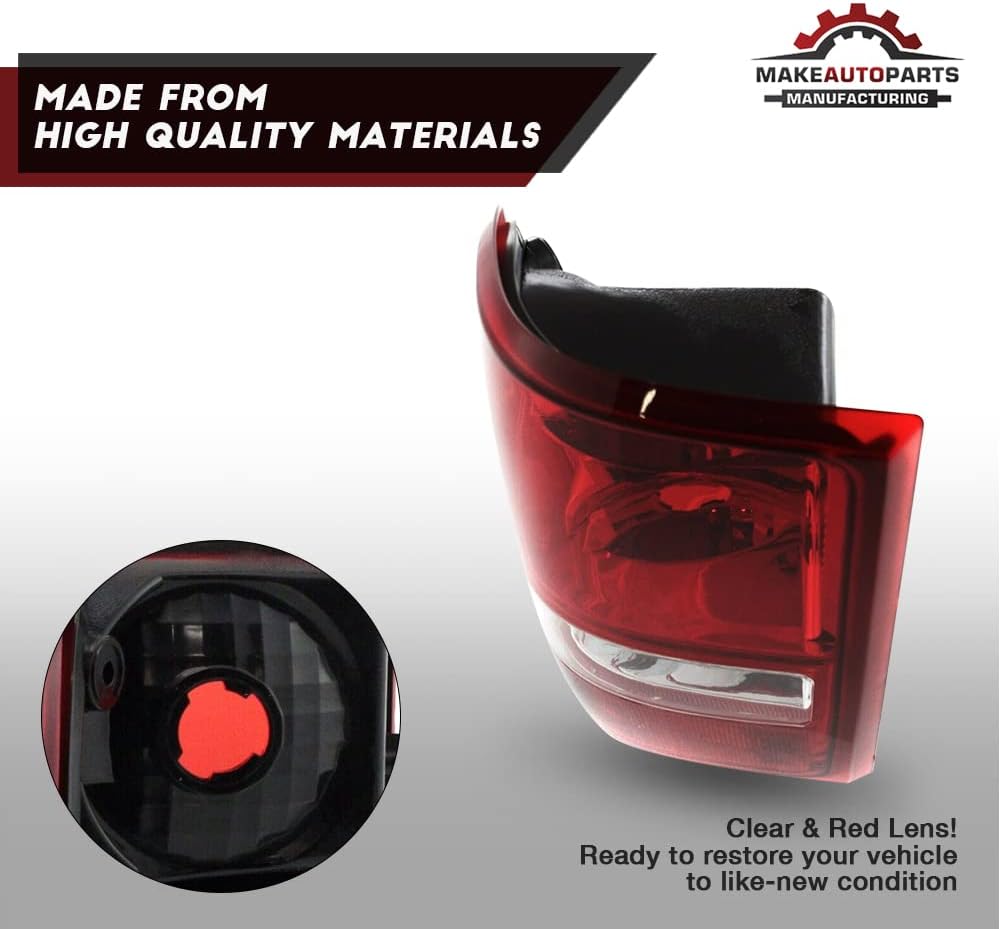 Tail Light Lamp Halogen Clear Red Lens Driver Left Side For 2006 2007 2008 2009 2010 2011 Ford Ranger - FO2818121