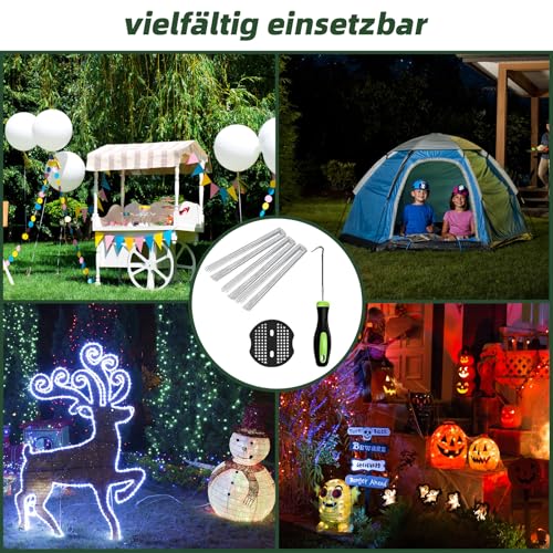 GREELUE Erdanker Bodenanker, 50 Stück 150x25mm Ø3mm, Mit Pufferscheiben, Anti Rost Verzinkter Stahl - Für Unkrautvlies, Garten, Gartenvlies & Zaun (50)