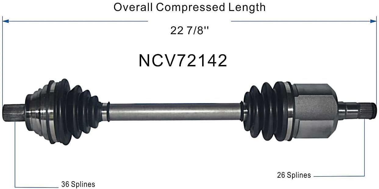 GSP NCV72142 CV Axle Assembly - Compatible with Select Volkswagen Jetta; Left Front (Driver Side)