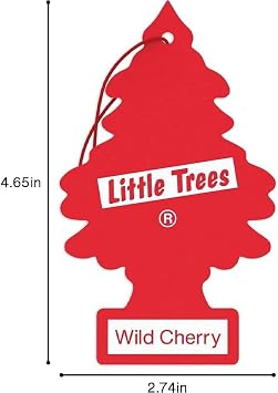 LITTLE TREES Car Air Freshener | Hanging Paper Tree for Home or Car | Wild Cherry | 12 Pack
