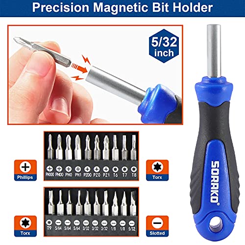 Image of Screwdriver Set, 118-Piece Magnetic Screwdriver Set with Plastic Racking, SORAKO Precision Screwdriver Kit for Home Repair, Improvement, DIY Craft, Men Tools Gift, Screw Driver Set