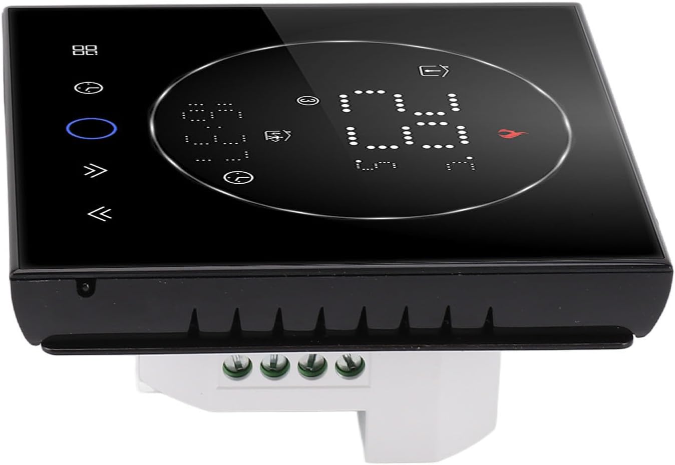 Smart Thermostat for AC95 240V Systems, Programmable Ultra Thin Design and Accurate Temperature Control for Office Heating (Black)