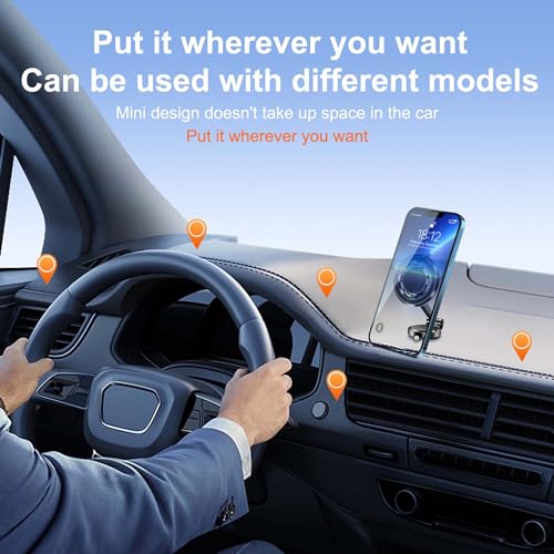 Image of for Foldable Magsafe car Mount - 360 Base Rotating Car Dashboard Magnetic Cell Phone Holder, Powerful Magnet Car Phone Holder, Compatible with All Smartphones-MagSafe Car Accessories