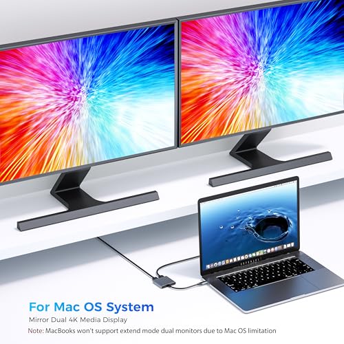Image of USB C to Dual DisplayPort(DP) Adapter Splitter 8K, Type C to 2 DP Dongle