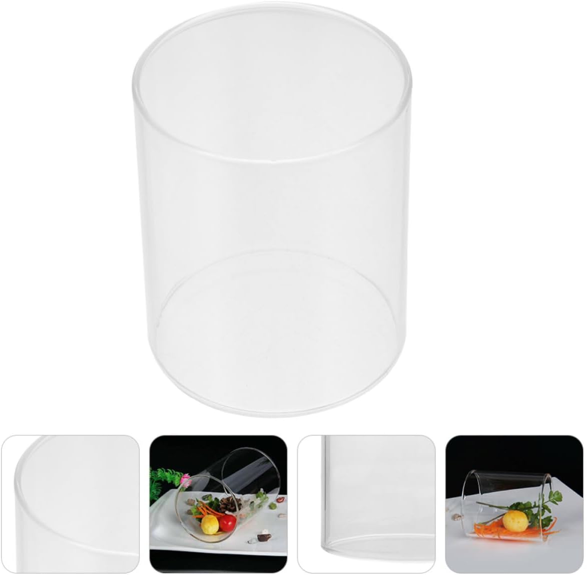 Gatuida Glass Salad Bowl Open Ended Cylindrical Serving Tableware