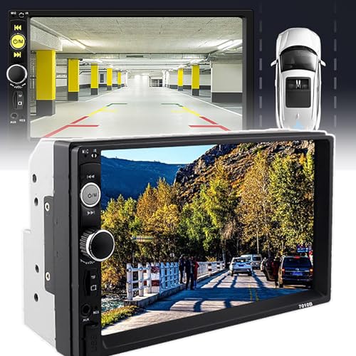 Pantalla de 7" para coche con Carplay, Android Auto, enlace de espejo y cámara HD 2