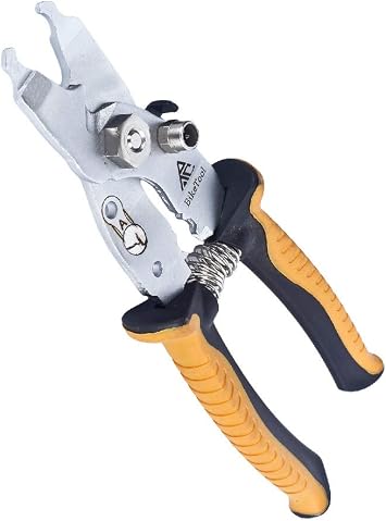 5-in-1 Bicycle Cable Cutter & Chain Master Link Pliers, SK5 Steel Bike Wire Housing Cutter, Quick Link Remover and Connector Tool, End Cap Crimper & Reamer for MTB Road Bike Repair Orange