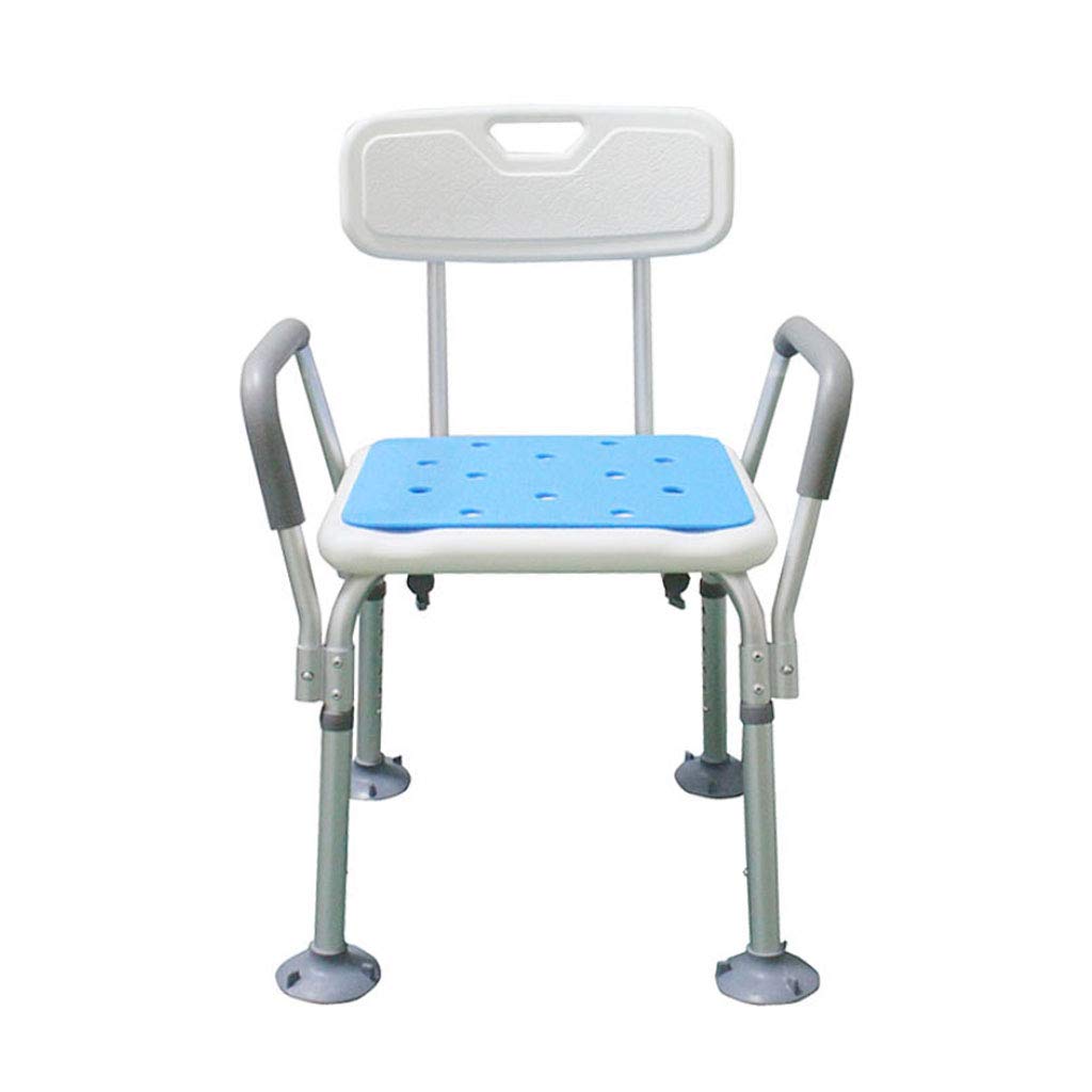 Tabouret de douche réglable avec accoudoirs chaise de bain alu