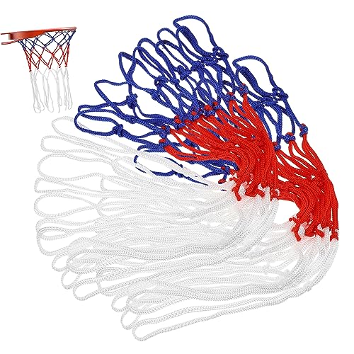 Milisten Thick Nylon Basketball Net Replacement 2 Pack Outdoor Indoor Basketball Hoop Net Woven Basketball Accessories for Practice