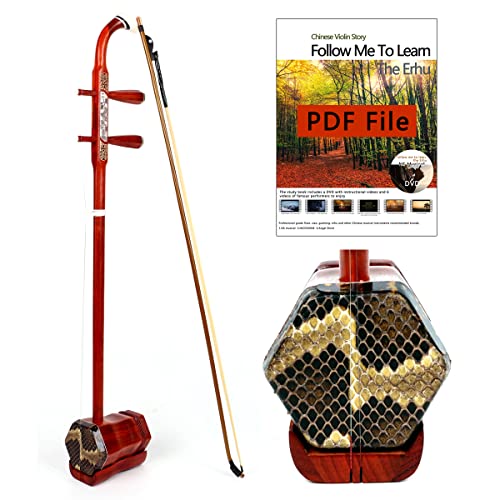 Ns Musical Chinese Erhu Rosewood 2 Stringed Chinese Violin Fiddle Instrument Chinese 2 Stringed Instrument With Learn Dvd,Rosin, Clean Cloth, Bridge, Hard Case, For Beginner Entry Level #TOP4