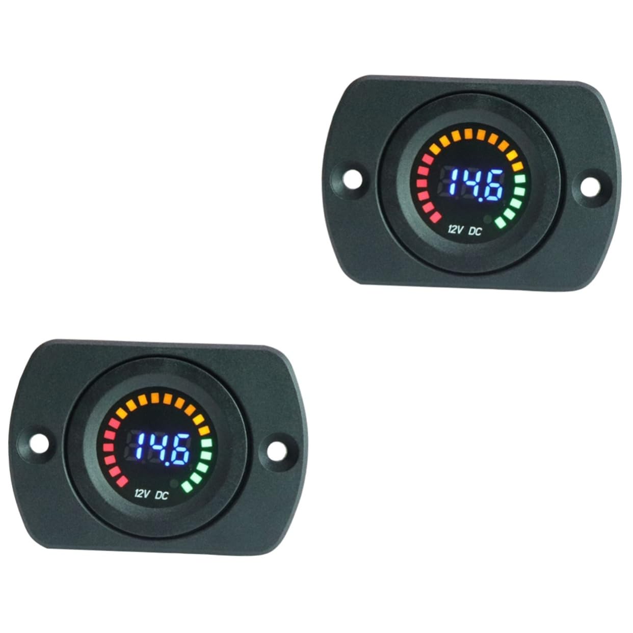 PartyKindom 2stücke Digitales Voltmeter Für Auto Und Wasserdichter Spannungsmesser Mit -anzeige Für Boote Atvs Utvs Und Wohnmobile Installieren Und Kompakt