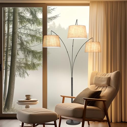 Kira Home RV-F0388-OB-WT Akira 79 Inch 3-Light Modern Arc Floor Lamp thumb #7