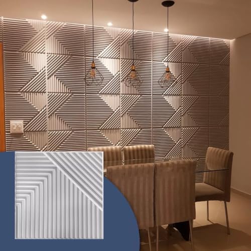 Kit 9 Placas Painel Revestimento Parede Ripado Flexivel Relevo De...