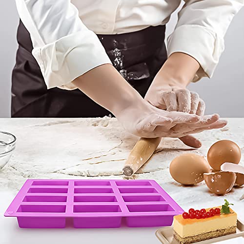 YXHZVON 2PCS Müsliriegel Form Silikon, 8 Mulden Große Energieriegel Maker Backform für Schokolade Trüffel Ganache Brotbrot Muffin Brownie Cornbrot Käsekuchen und Seife – Bild 8