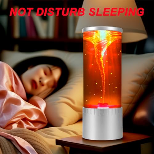 Image of Tornado Lamp Twister Hurricane Relaxing Liquid Motion Led Night Lighting 7 Colors Automatic Dimming USB Cable Powered for Women Kids Birthday Gift Party Home Living Room Decor