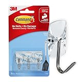 Para colgar sin daños Command 17067CLR alambre pequeños transparentes (3 ganchos, 4 tiras/paquete), Small