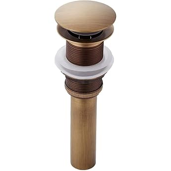 Brass Drain Fitting Antique Pop Up Valve without Overflow Drain Fitting for Sink Shower