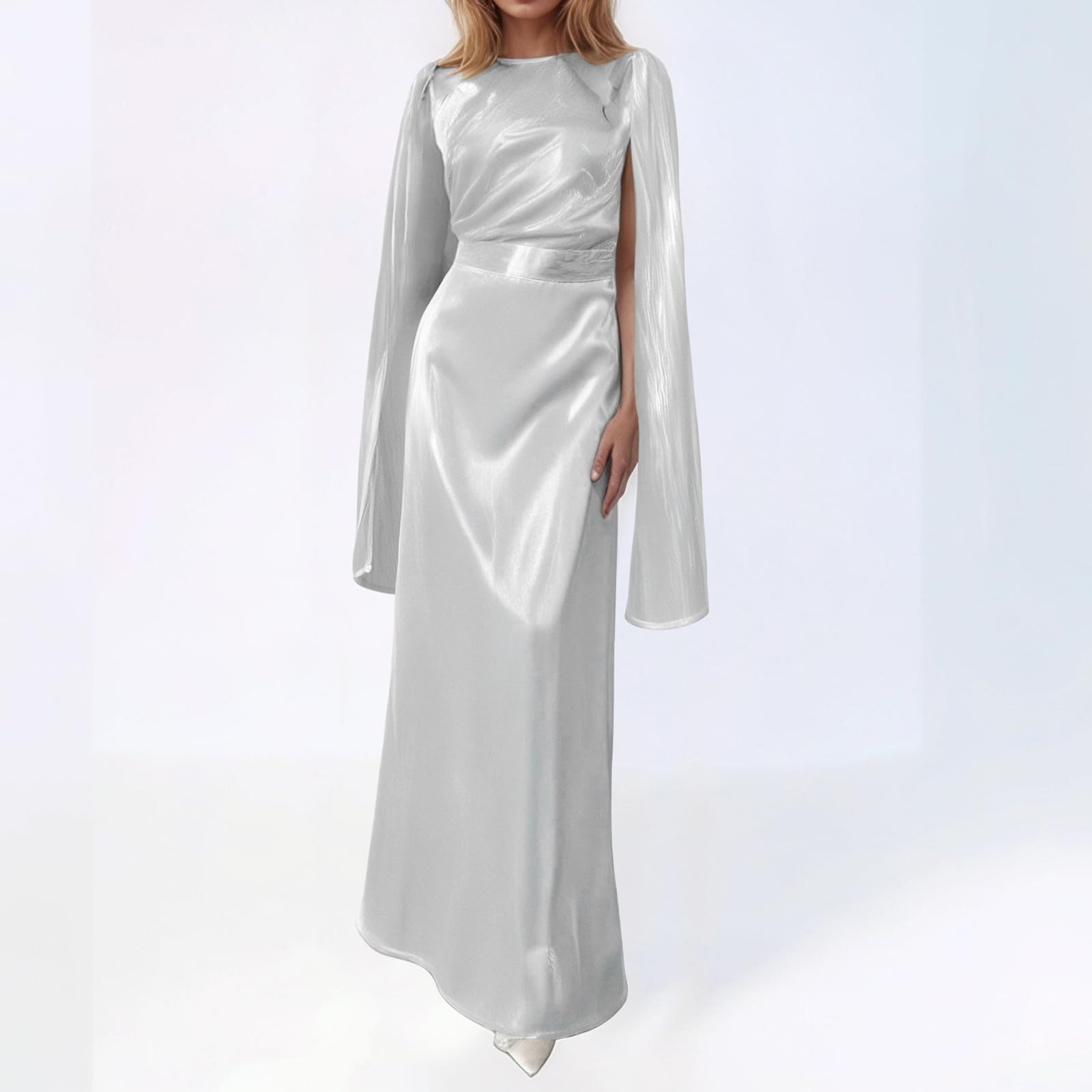 Generico Vestito Donna Elegante Cerimonia Abiti da Lunghi Eleganti Abito Midi Gonna Ampia Damigella Matrimonio Civile Curvy Corto Davanti Lungo Dietro per Sexy Schiena
