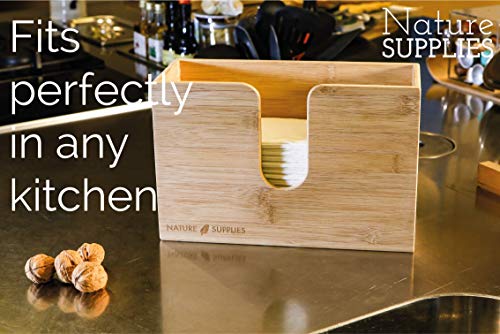 Bamboo Paper Towel Dispenser for Bathroom and Kitchen - Wall Mount and Countertop Multifold Paper Towel, C-Fold, Zfold, Tri fold Hand Towel Holder Commercial