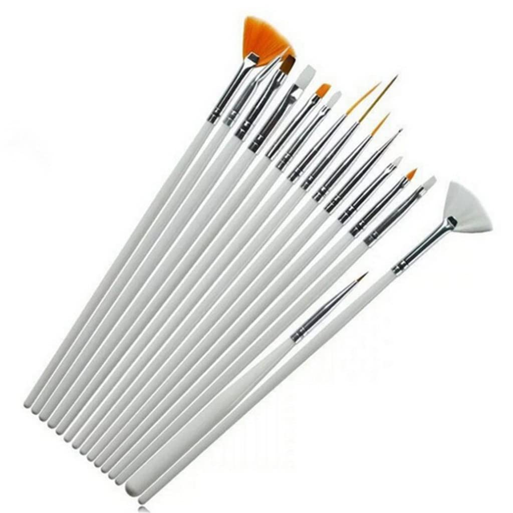 XBTGS Juego de 15 pinceles de acuarela con detalles en miniatura, acrílico suave, pintura de acuarela, mango de plástico, gancho para tirar de la línea, bolígrafo, para artistas de uñas,