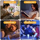 Relógio de Alarme Com Simulação do Nascer e Pôr do Sol, Alarmes Duplos, Rádio FM, 7 Sons Naturais, Soneca, Luz Noturna de 7 Cores, Alarme Digital glide