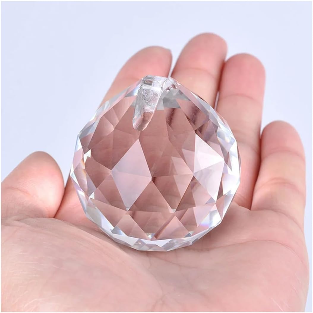Chandelier Crystal Prisms Pendants 10pcs 30mm Faceted Decorating Crystal Ball Prisms Crystal Chandelier Lamp Parts Home Decor(Clear)