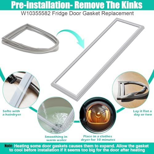 Upgeaded W10355582 RefrigeratorRefrigerato Door Gasket Replacement Compatible with Whirlpool Refrigerator Door Seal Part Replaces W10249916 1878566 AP4980114 Kenmore Fridge Door Gasket 64.37"x 19.09" by Luckman - Image 7