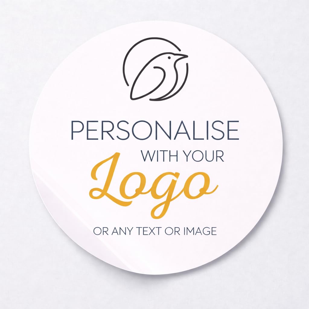 Star Online Gold, Silver, Black, Bronze Waterproof Personalised Circle Stickers Labels – Custom Logo Text Photo, Durable Vinyl, Smudge-Proof Gloss And Matt Finish (88Mm)