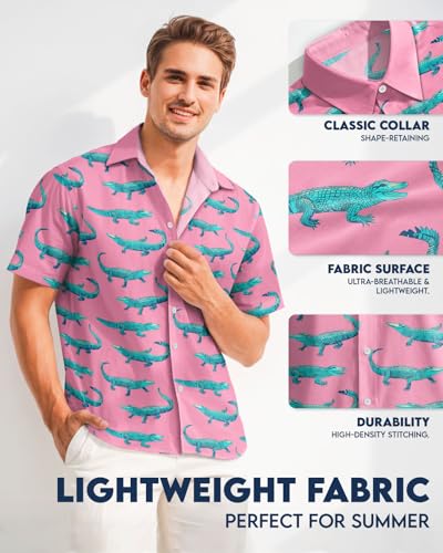 Image of 99TIMORO Fathers Film Button Down Shirt for Men, Funny Hawaiian Short Sleeve Top, Summer Beach Gifts