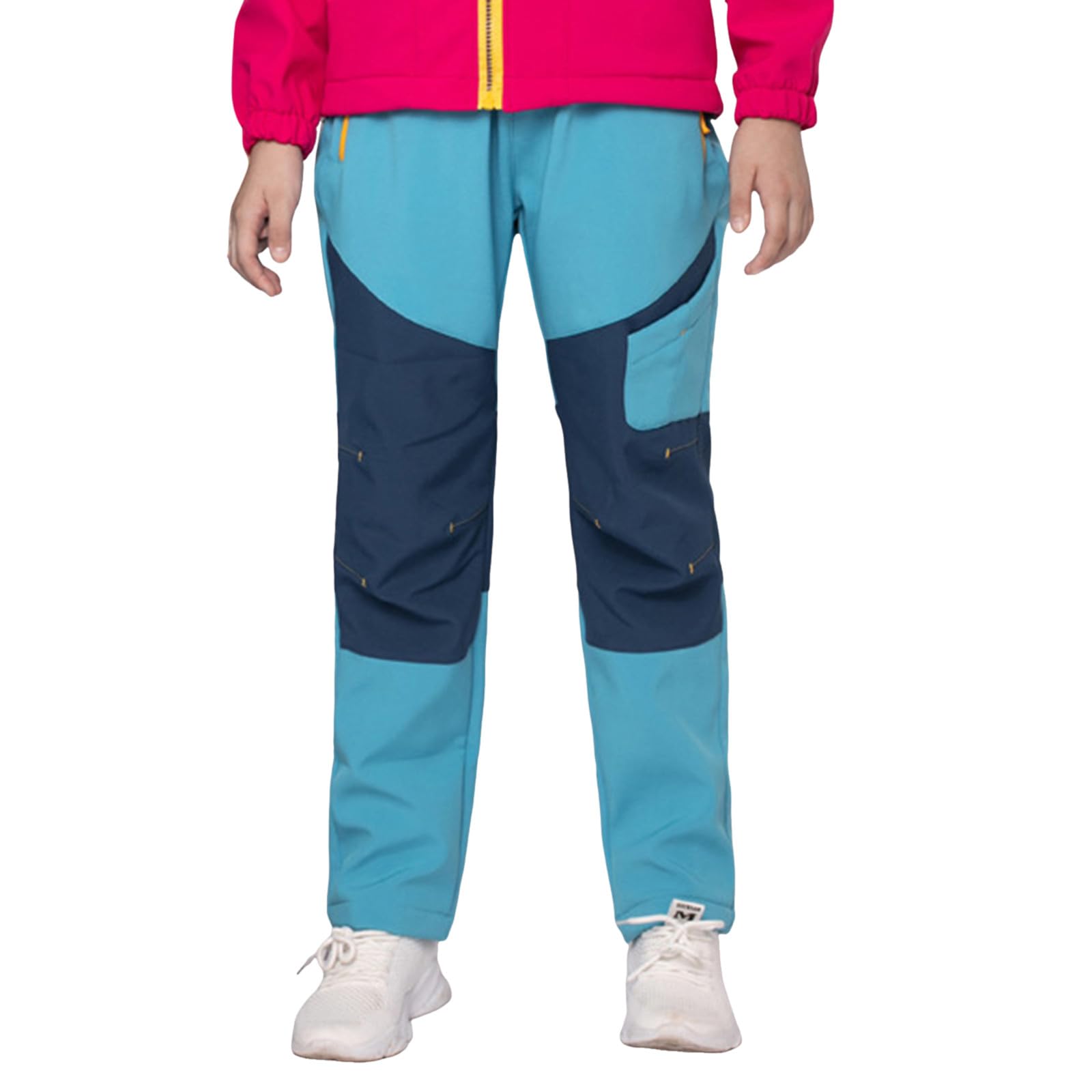 Genérico Pantalones Baggy Niño Pantalones de Esquí para Niños con Diseño Patchwork y Bolsillos Abrigados para Actividades Invernales