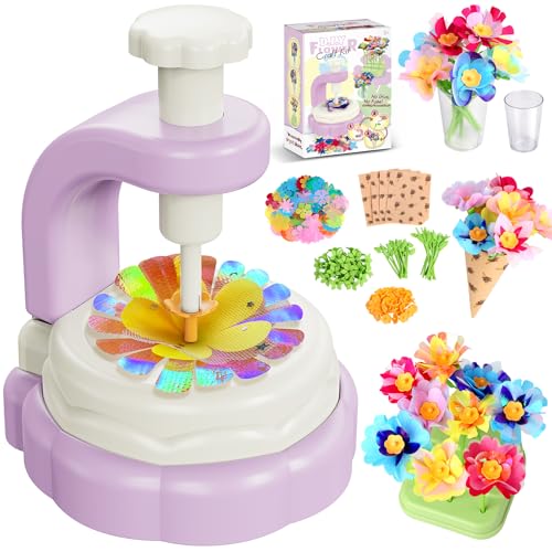 Hetbls Fabric Flower Bouquets Toys, Arts and Crafts Kits for Kids Age 3-12, Educational Gifts for 3 4 5 6 7 8 9 10 11 12 Year Old Toddler Girls, Great for B-Day Birthdays Activities Holidays Parties