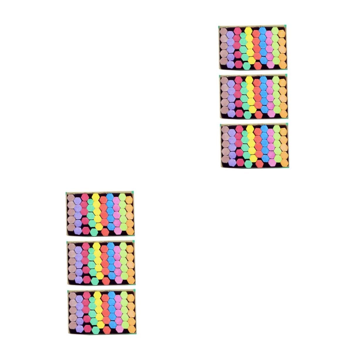 DOITOOL 2 Set Gessetti Colorati Polvere Esagonale Per Lavagna Scuola Casa Leggeri E Resistenti Per Insegnamento E 3 Scatole*2