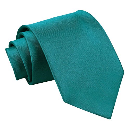 DQT Neuf Uni Satinée Haute Qualité Classique Élégant Homme Mariage Fashion Tenue d'affaire 9cm Cravate Sarcelle Cover