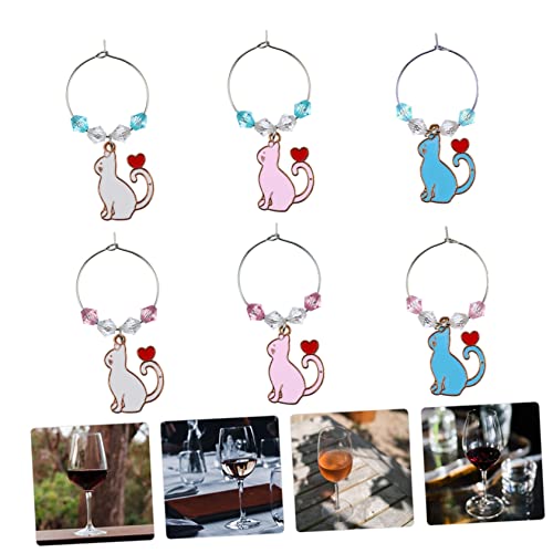 ifundom 1 Conjunto 6 Pçs Anel De Copo De Vinho Para Gato Lembrancinhas De Casamento Anel De Sereia P