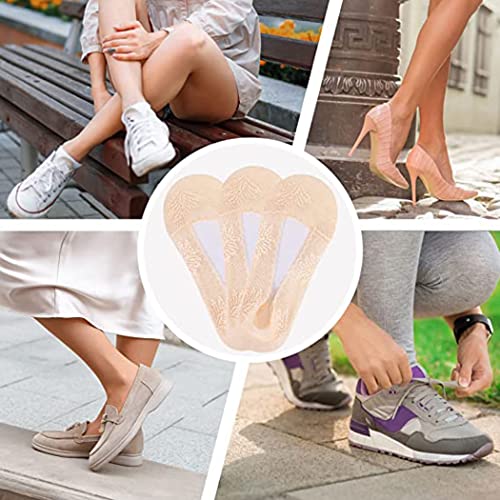 10 Pares Meias femininas invisíveis de corte baixo respirável, Silicone antiderrapante renda invisív