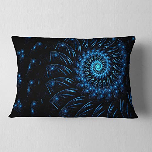 Designart Endless Spiral Snail Blue' Abstract Throw Lumbar Cushion Pillow Cover For Living Room, Sofa 12" X 20" #TOP15