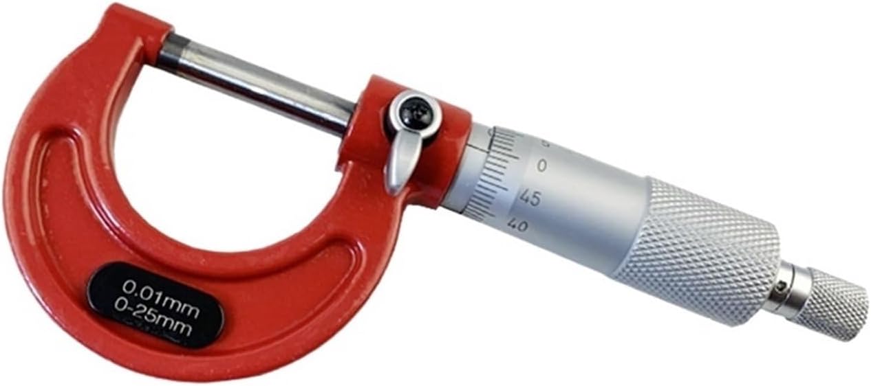 0-25mm-50mm-75mm-100mm Outside Micrometer Set with Standards Ratchet Stop 0-100mm Range 0.01mm Graduation (4 Piece Set)