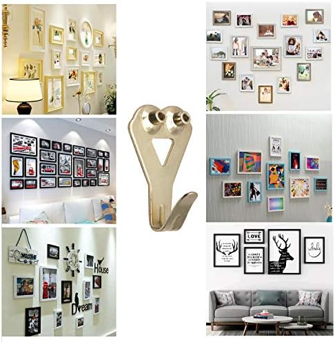 Picture Hooks,20 Pack 50 lbs Picture Frame Hangers Hooks with Nails, Heavy Duty Plaster Wall Pro Photo/Heavy Mirror Hanging Kit (20 Pack)