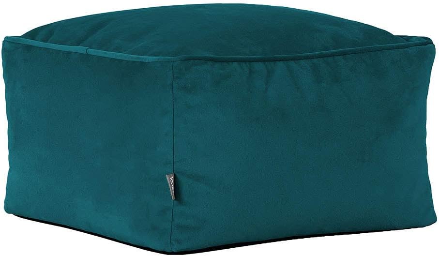 icon Amara Velvet Bean Bag Footstool, Teal Green, Pouffe Footstool with Filling Included, Footrest, Bedroom, Living Room, Living Room Furniture