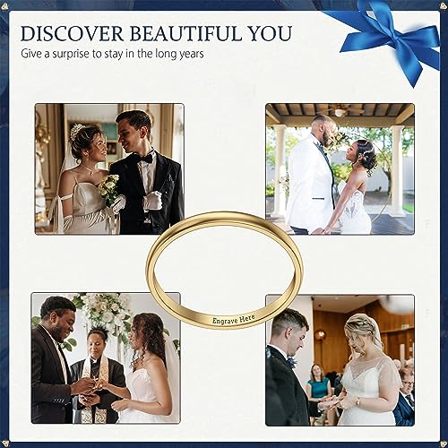 Authentic 10K, 14K, 18K Yellow Gold Wedding Band Personalized Solid Gold Wedding Ring for Men or Women 2, 4, 6MM Sizes 4-15 Classic Gold Band for Wedding, Engagement Day, Birthday4