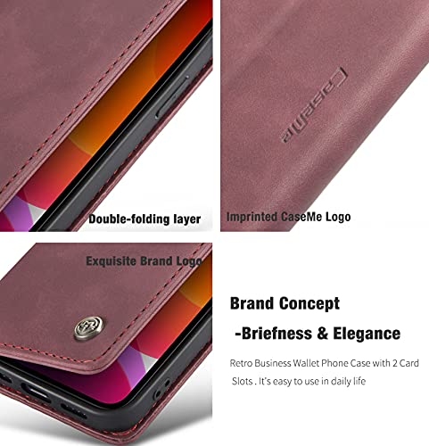 Capa Carteira para iPhone 12 Pro Max, Capa Flip Magnética de Couro PU de Textura Fosca com Suporte e