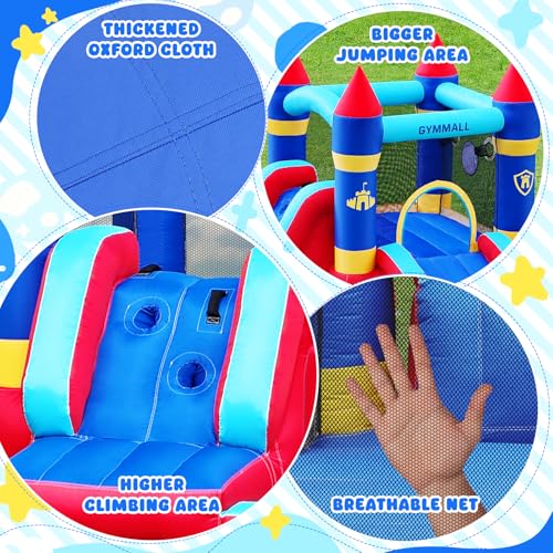 GYMMALL Bounce House for Kids 3-10, Large Inflatable Bouncy Castle with Slide Ball Pit Climbing Jumping, Bouncy House with Air Blower, Bounce Castle for Indoor Outdoor Party Birthday (9x8.7x7 FT) - Thumbnail 3