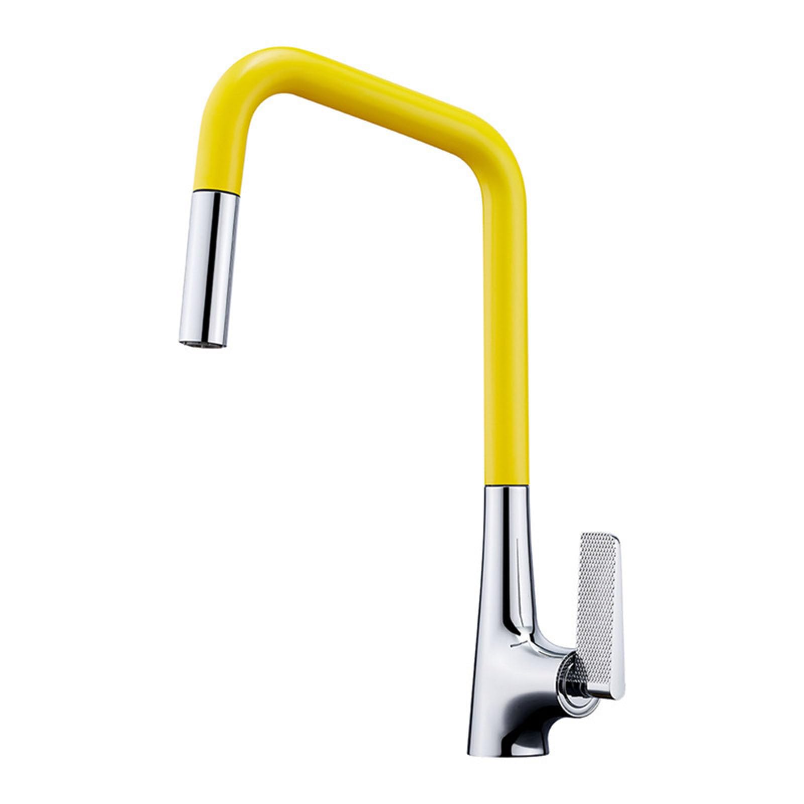 Grifo Cocina Caño Alto Extraible 2 Modos Grifo Fregadero Extensible Monomando,amarillo