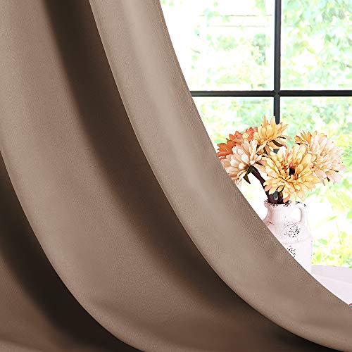 Nicetown Window Draperies Blackout Curtain Panels, Window Treatment Thermal Insulated Solid Grommet Blackout Drapes For Bedroom (One Pair, 42 By 54 Inch, Cappuccino) #TOP4