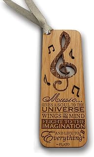 Bella Busta-Music Bookmark-Laser Cut and Engraved Natural Wood Bookmark-Music Lover Keepsake