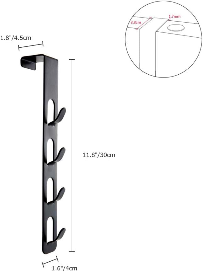 JAMEND CLXP 2 Pack White Coat Hooks, 4 Layers Metal Hats Hanger, Strong Vertical White Coat Hook, Over Door Rack for Hanging Bags Jams Scarf Keys and More.