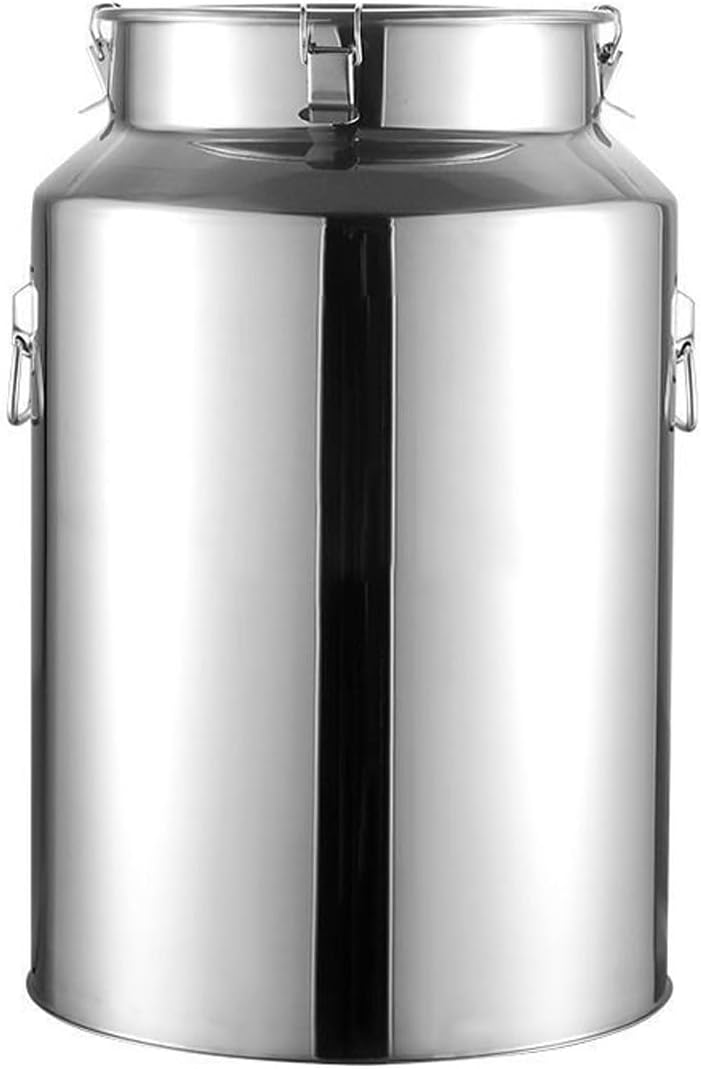 Pail Milk Can Bucket,Milk Bucket Oil Barrel Wine 201 Stainless Steel Can, Storage Tank with Sealed Lid for and Liquid Storage,64L